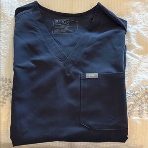 FIGS Heather Blue Scrub Top